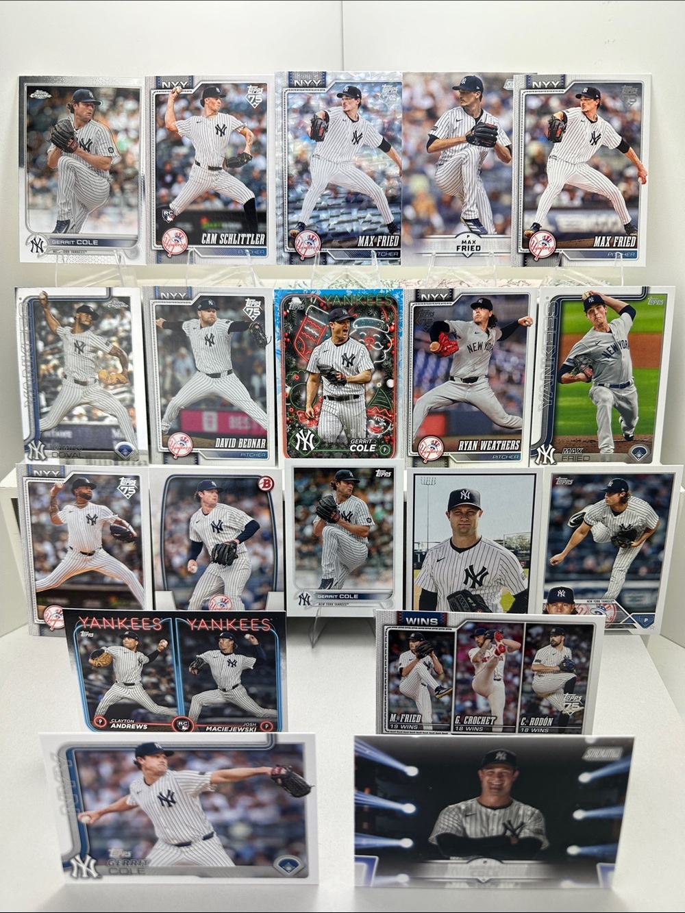 Cam Schlittler rookie card Yankees Aces lot of 19 w/ Gerrit Cole, Max Fried